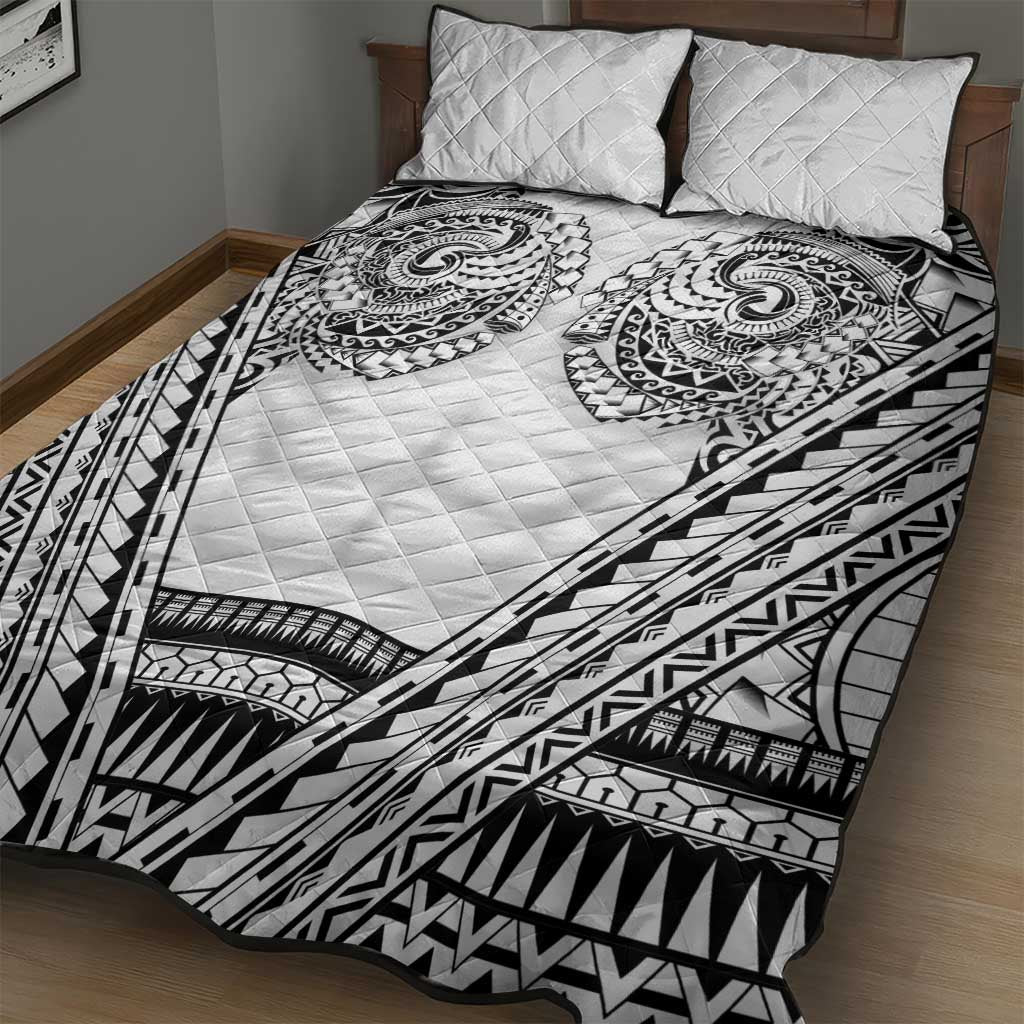 Polynesian Tattoo Inspired Cosplay Costume Quilt Bed Set Tribal Warrior White - Polynesian Pride
