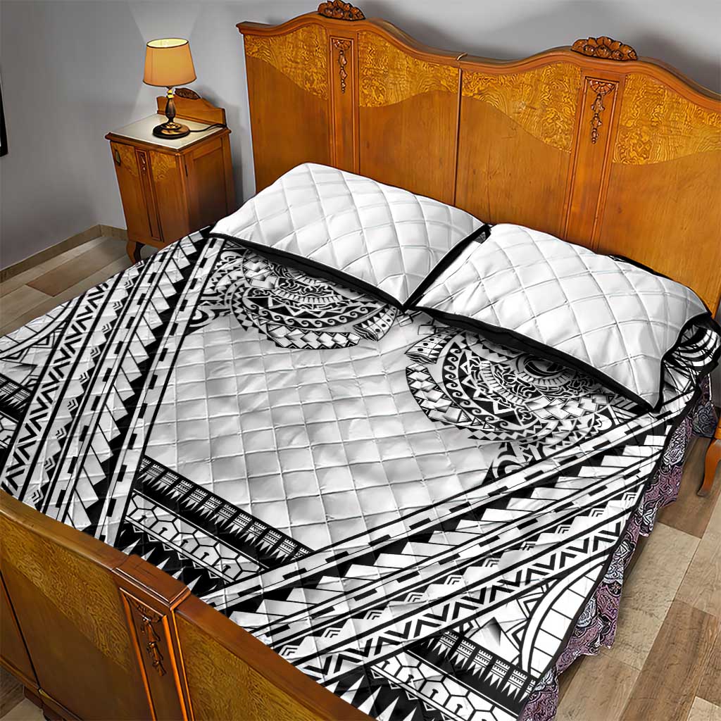 Polynesian Tattoo Inspired Cosplay Costume Quilt Bed Set Tribal Warrior White - Polynesian Pride