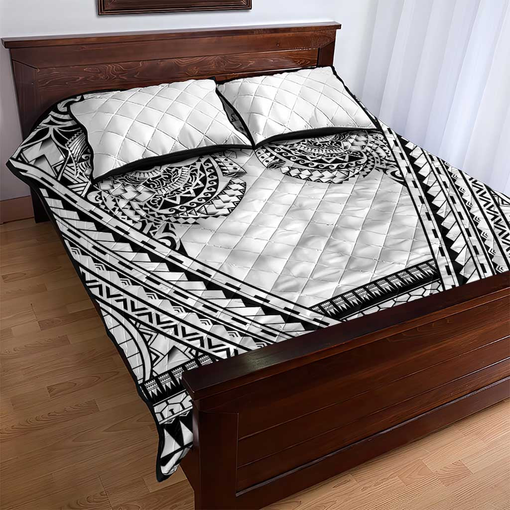 Polynesian Tattoo Inspired Cosplay Costume Quilt Bed Set Tribal Warrior White - Polynesian Pride