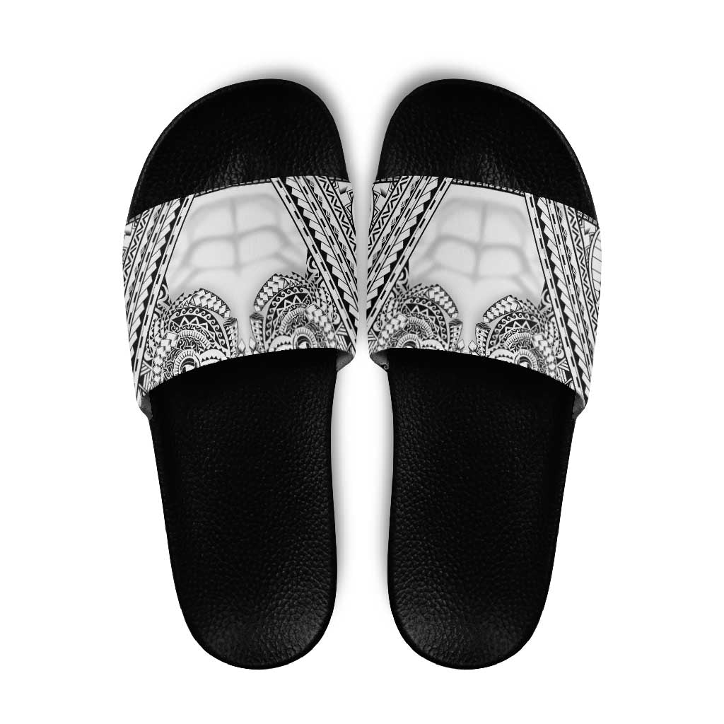 Polynesian Tattoo Inspired Cosplay Costume Slide Sandals Tribal Warrior White LT05 White - Polynesian Pride