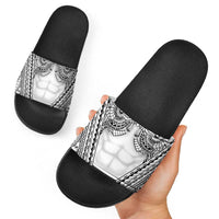 Polynesian Tattoo Inspired Cosplay Costume Slide Sandals Tribal Warrior White LT05 - Polynesian Pride