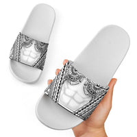 Polynesian Tattoo Inspired Cosplay Costume Slide Sandals Tribal Warrior White LT05 - Polynesian Pride