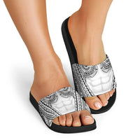 Polynesian Tattoo Inspired Cosplay Costume Slide Sandals Tribal Warrior White LT05 - Polynesian Pride