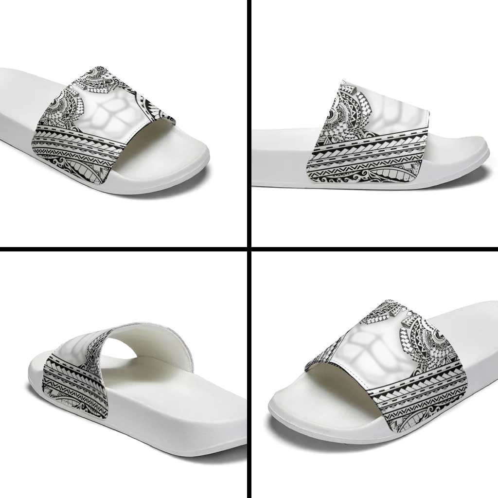 Polynesian Tattoo Inspired Cosplay Costume Slide Sandals Tribal Warrior White LT05 - Polynesian Pride