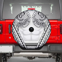 Polynesian Tattoo Inspired Cosplay Costume Spare Tire Cover Tribal Warrior White - Polynesian Pride