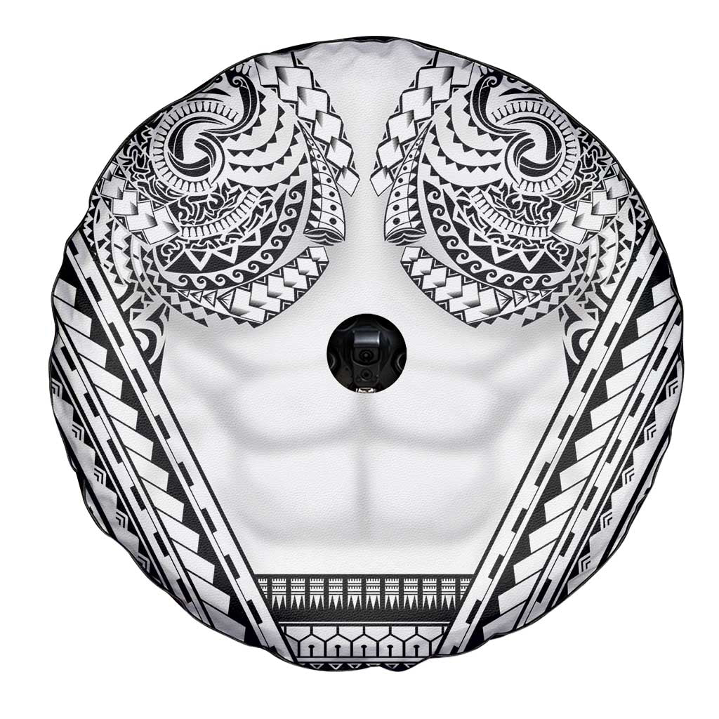 Polynesian Tattoo Inspired Cosplay Costume Spare Tire Cover Tribal Warrior White - Polynesian Pride