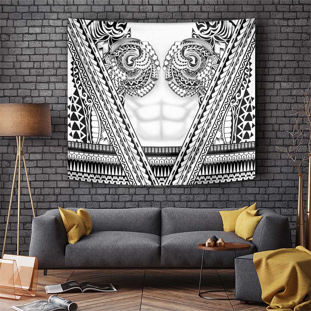 Polynesian Tattoo Inspired Cosplay Costume Tapestry Tribal Warrior White LT05 White - Polynesian Pride