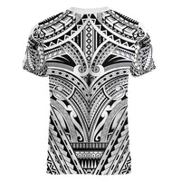 Polynesian Tattoo Inspired Cosplay Costume Women V-Neck T-Shirt Tribal Warrior White LT05 - Polynesian Pride