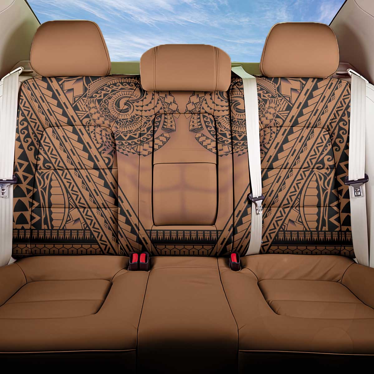 Polynesian Tattoo Inspired Cosplay Costume Back Car Seat Cover Tribal Warrior - Polynesian Pride