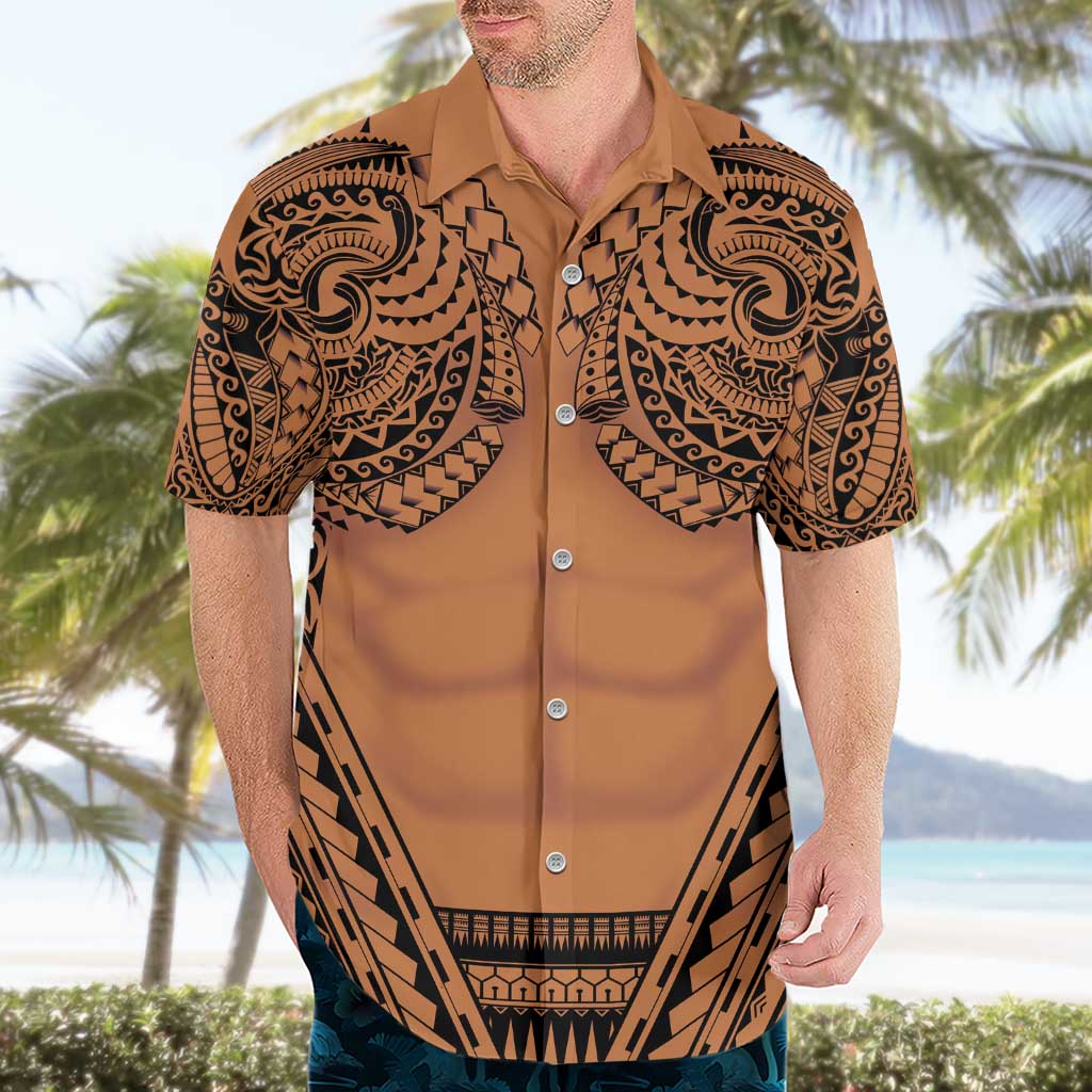 Polynesian Tattoo Inspired Cosplay Costume Hawaiian Shirt Tribal Warrior - Polynesian Pride