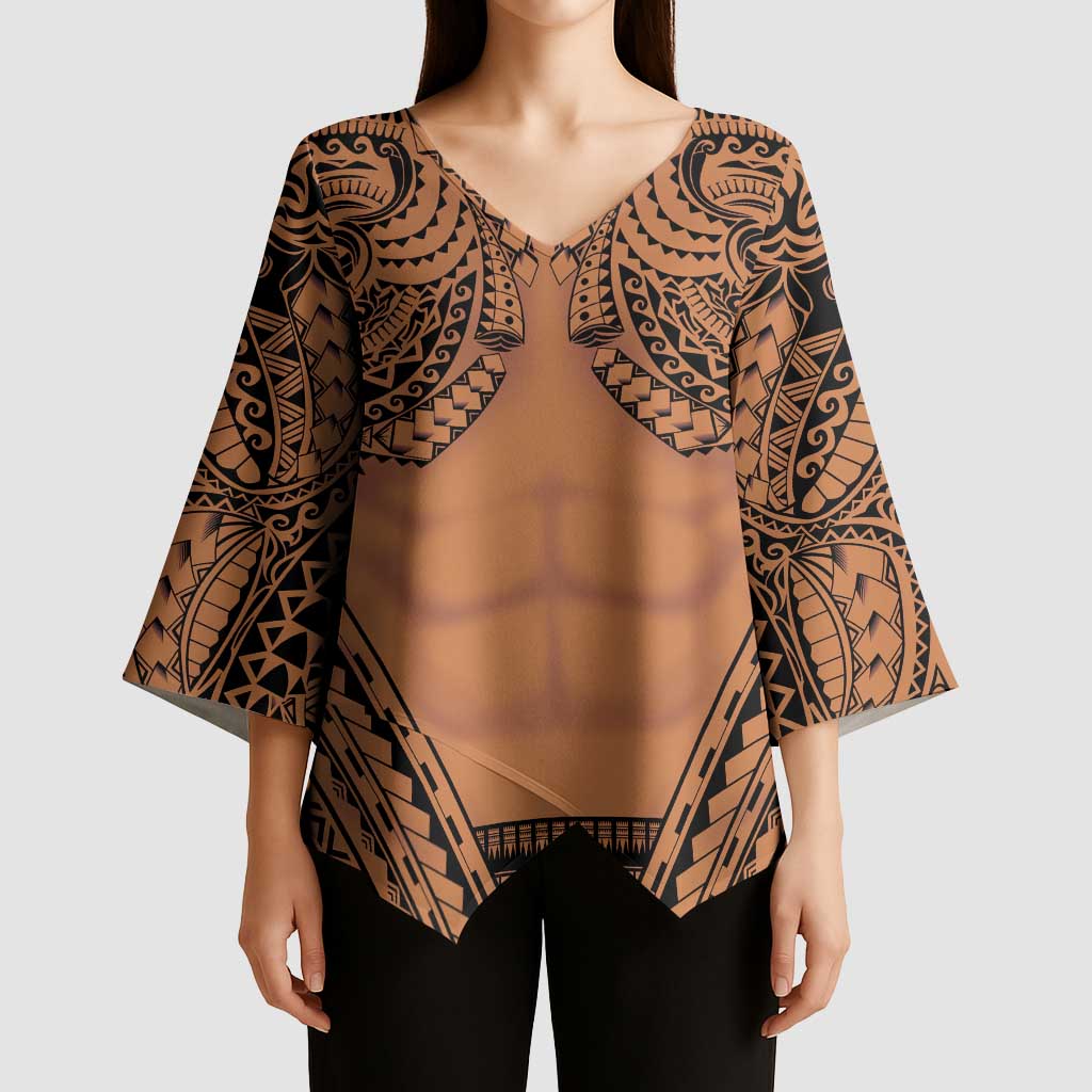 Polynesian Tattoo Inspired Cosplay Costume Kimono Sleeve Blouse Tribal Warrior - Polynesian Pride