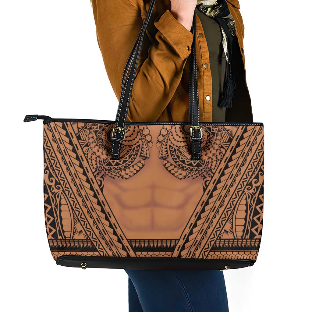 Polynesian Tattoo Inspired Cosplay Costume Leather Tote Bag Tribal Warrior - Polynesian Pride