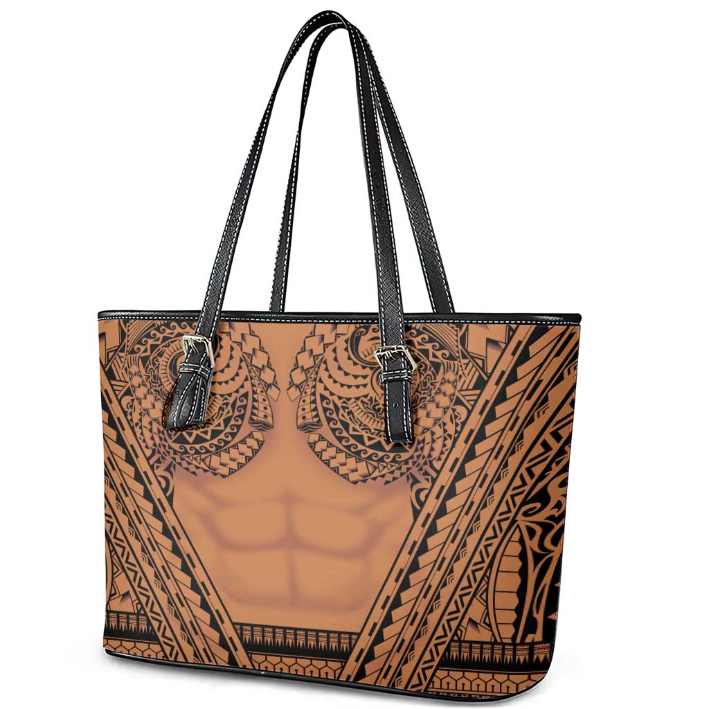 Polynesian Tattoo Inspired Cosplay Costume Leather Tote Bag Tribal Warrior - Polynesian Pride