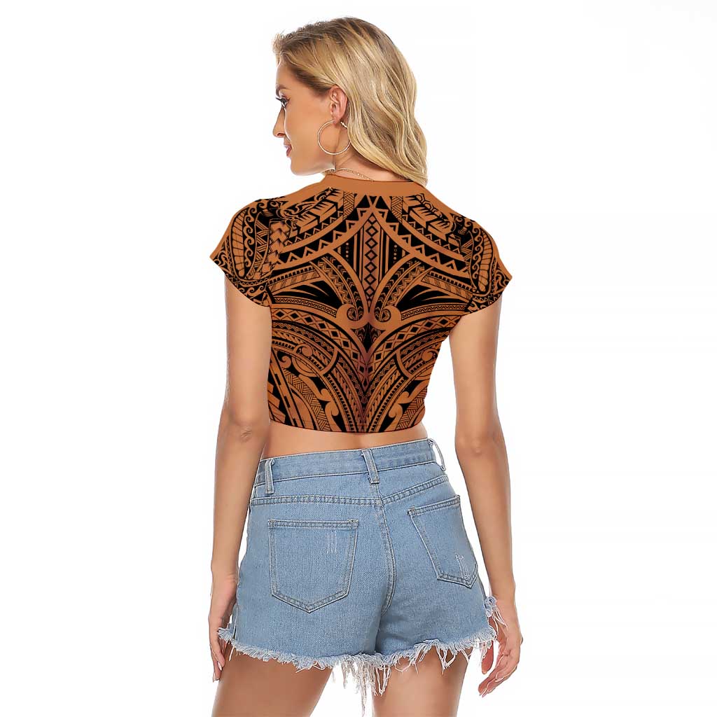 Polynesian Tattoo Inspired Cosplay Costume Raglan Cropped T Shirt Tribal Warrior LT05 - Polynesian Pride