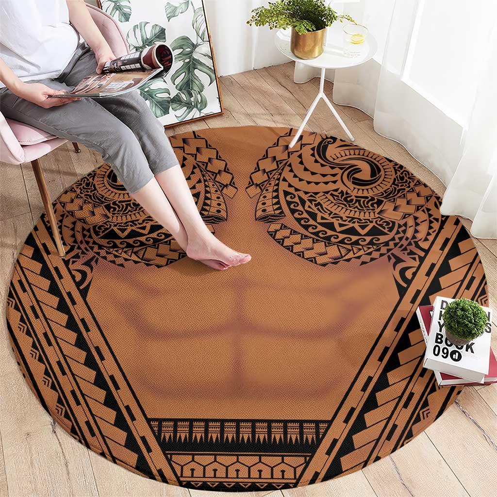 Polynesian Tattoo Inspired Cosplay Costume Round Carpet Tribal Warrior - Polynesian Pride