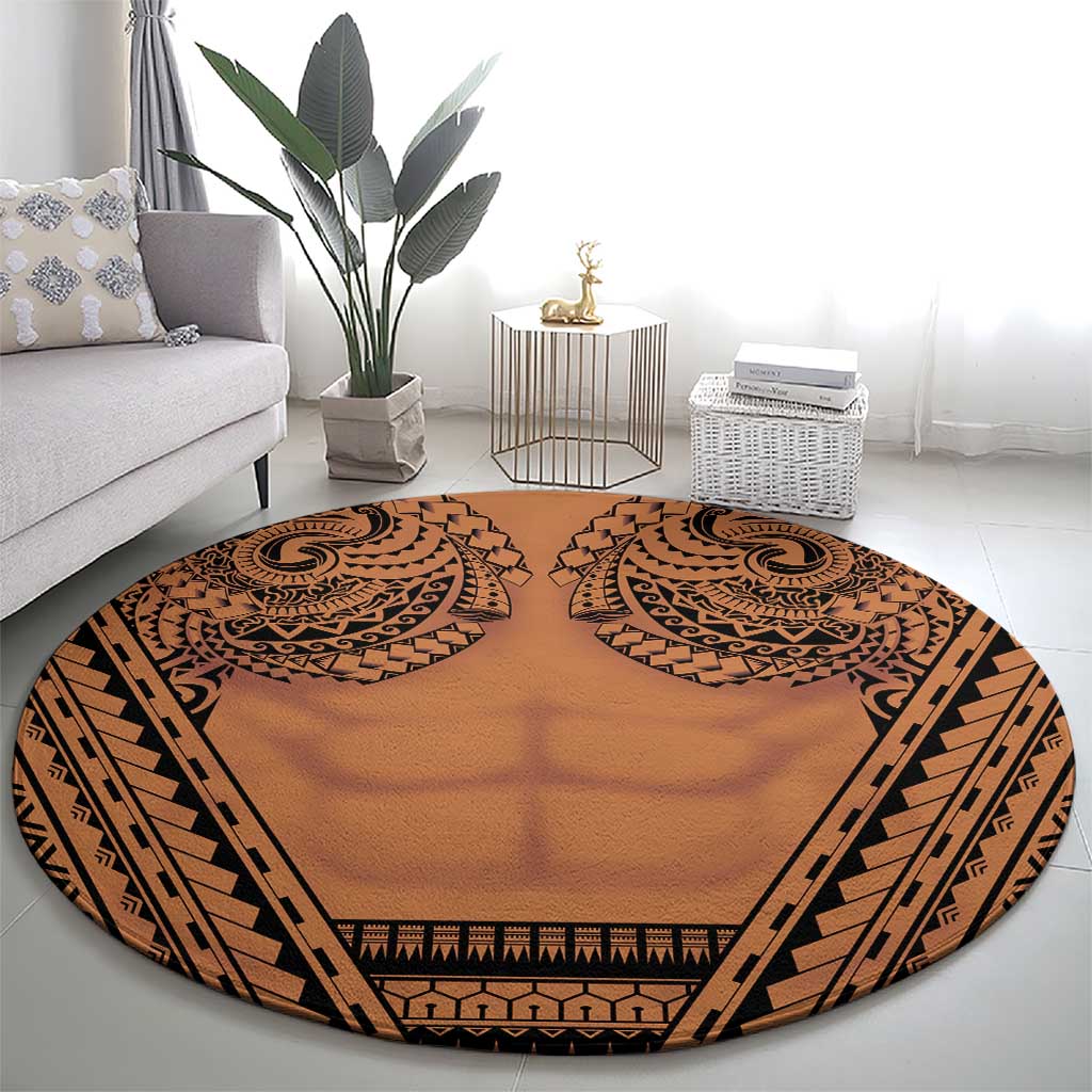 Polynesian Tattoo Inspired Cosplay Costume Round Carpet Tribal Warrior - Polynesian Pride