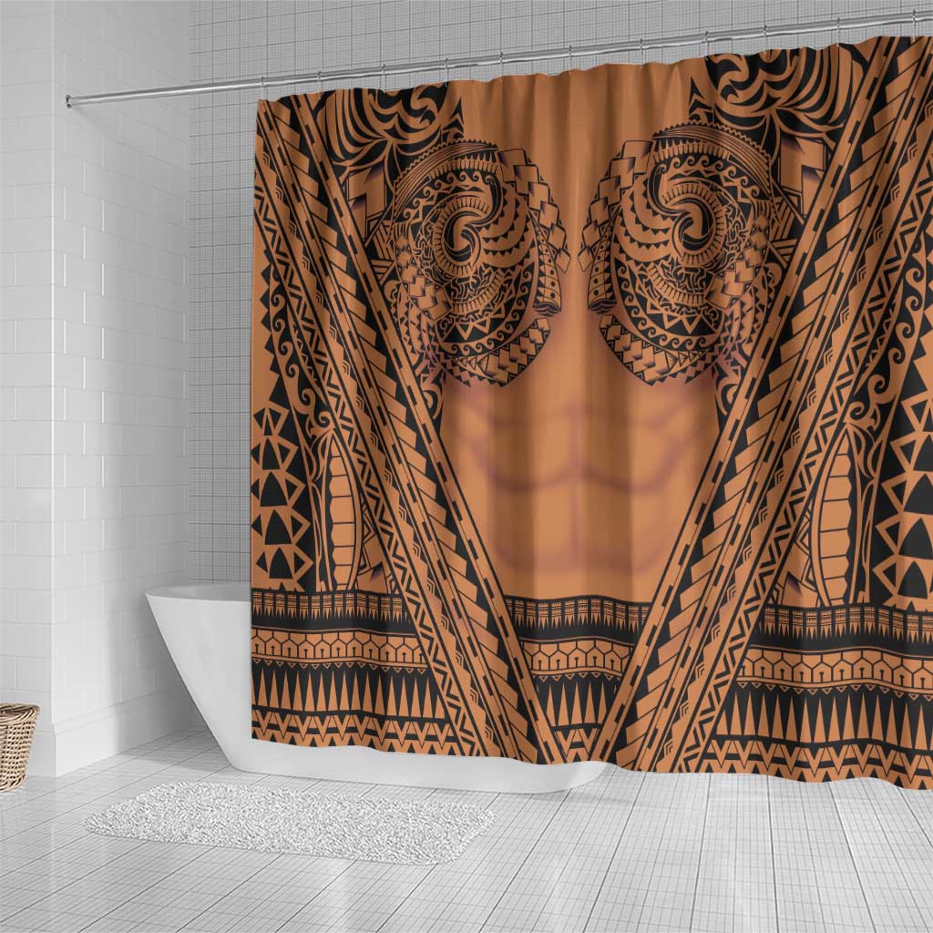 Polynesian Tattoo Inspired Cosplay Costume Shower Curtain Tribal Warrior - Polynesian Pride