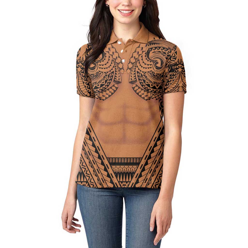 Polynesian Tattoo Inspired Cosplay Costume Women Polo Shirt Tribal Warrior - Polynesian Pride