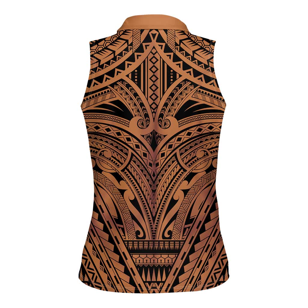 Polynesian Tattoo Inspired Cosplay Costume Women Sleeveless Polo Shirt Tribal Warrior LT05 - Polynesian Pride