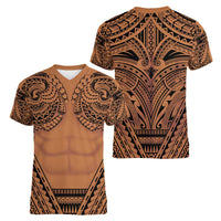 Polynesian Tattoo Inspired Cosplay Costume Women V-Neck T-Shirt Tribal Warrior LT05 - Polynesian Pride