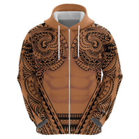 Polynesian Tattoo Inspired Cosplay Costume Zip Hoodie Tribal Warrior - Polynesian Pride