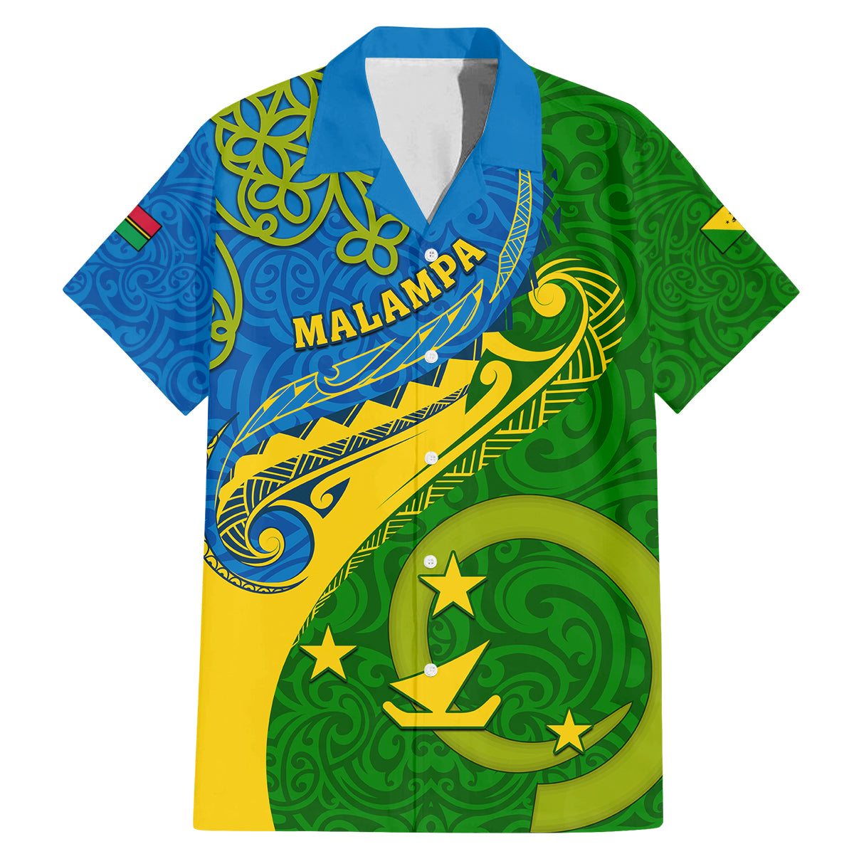 Malampa Day Family Matching Mermaid Dress and Hawaiian Shirt Sand Drawing Vanuatuan Pattern LT05 Dad's Shirt - Short Sleeve Green - Polynesian Pride