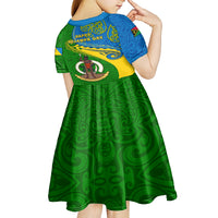 Malampa Day Kid Short Sleeve Dress Sand Drawing Vanuatuan Pattern LT05 - Polynesian Pride