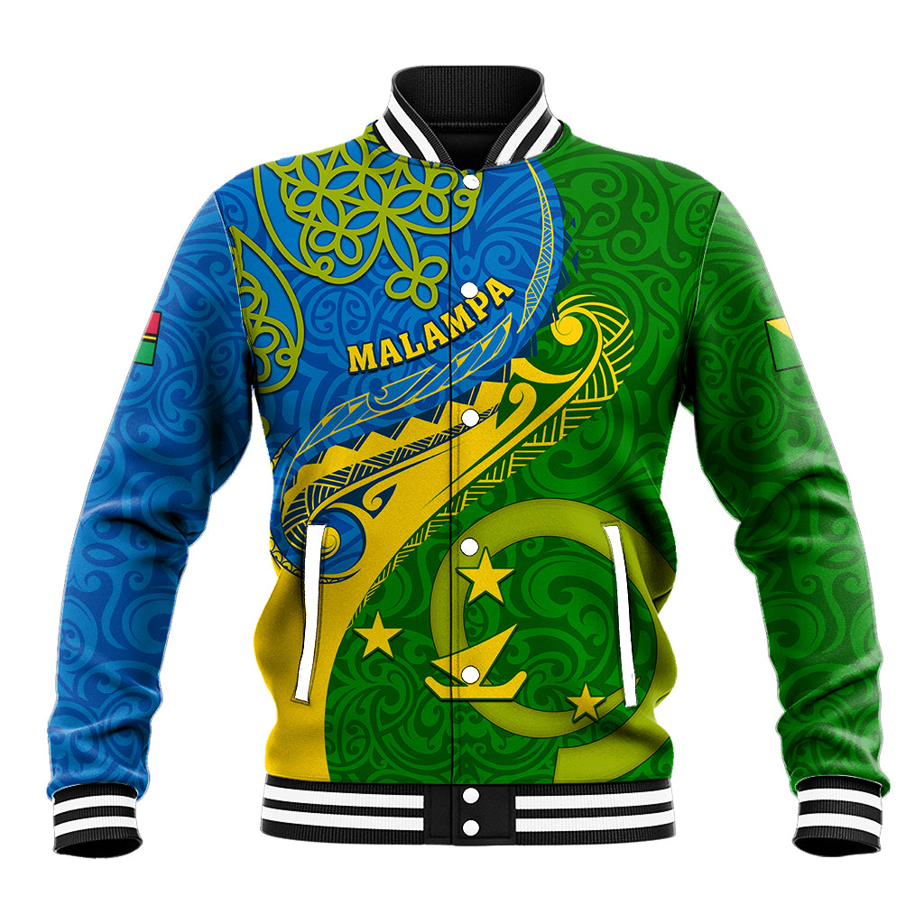 Personalized Malampa Day Baseball Jacket Sand Drawing Vanuatuan Pattern LT05 Unisex Green - Polynesian Pride