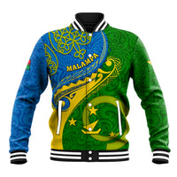 Personalized Malampa Day Baseball Jacket Sand Drawing Vanuatuan Pattern LT05 Unisex Green - Polynesian Pride
