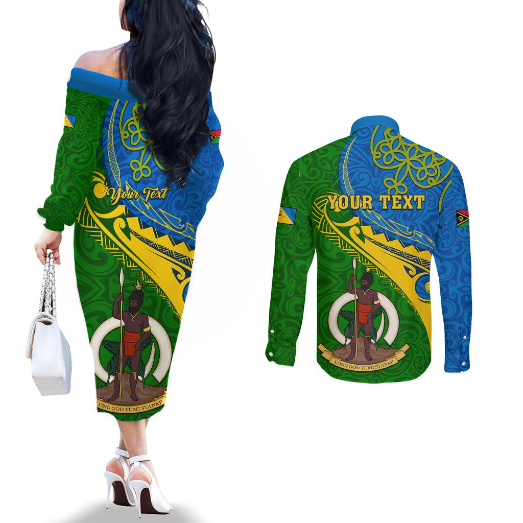 personalized-malampa-day-couples-matching-off-the-shoulder-long-sleeve-dress-and-long-sleeve-button-shirts-sand-drawing-vanuatuan-pattern