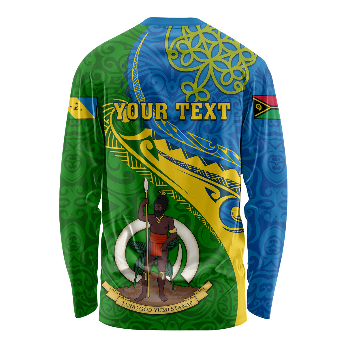 Personalized Malampa Day Long Sleeve Shirt Sand Drawing Vanuatuan Pattern LT05 - Polynesian Pride