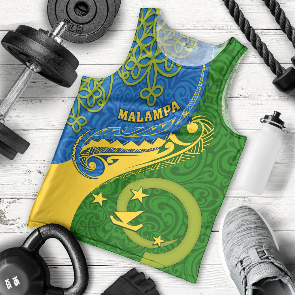 Personalized Malampa Day Men Tank Top Sand Drawing Vanuatuan Pattern LT05 Green - Polynesian Pride
