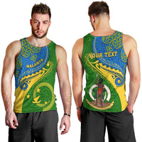 Personalized Malampa Day Men Tank Top Sand Drawing Vanuatuan Pattern LT05 - Polynesian Pride