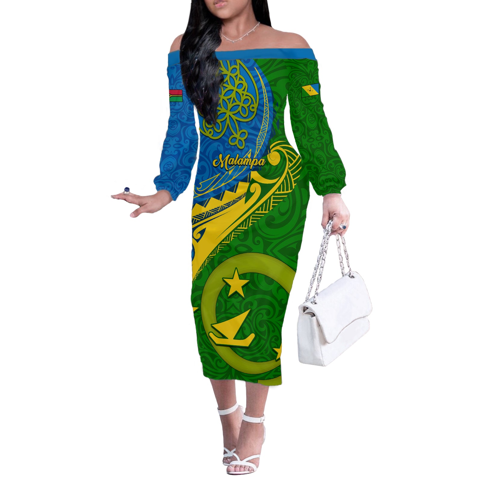 personalized-malampa-day-off-the-shoulder-long-sleeve-dress-sand-drawing-vanuatuan-pattern