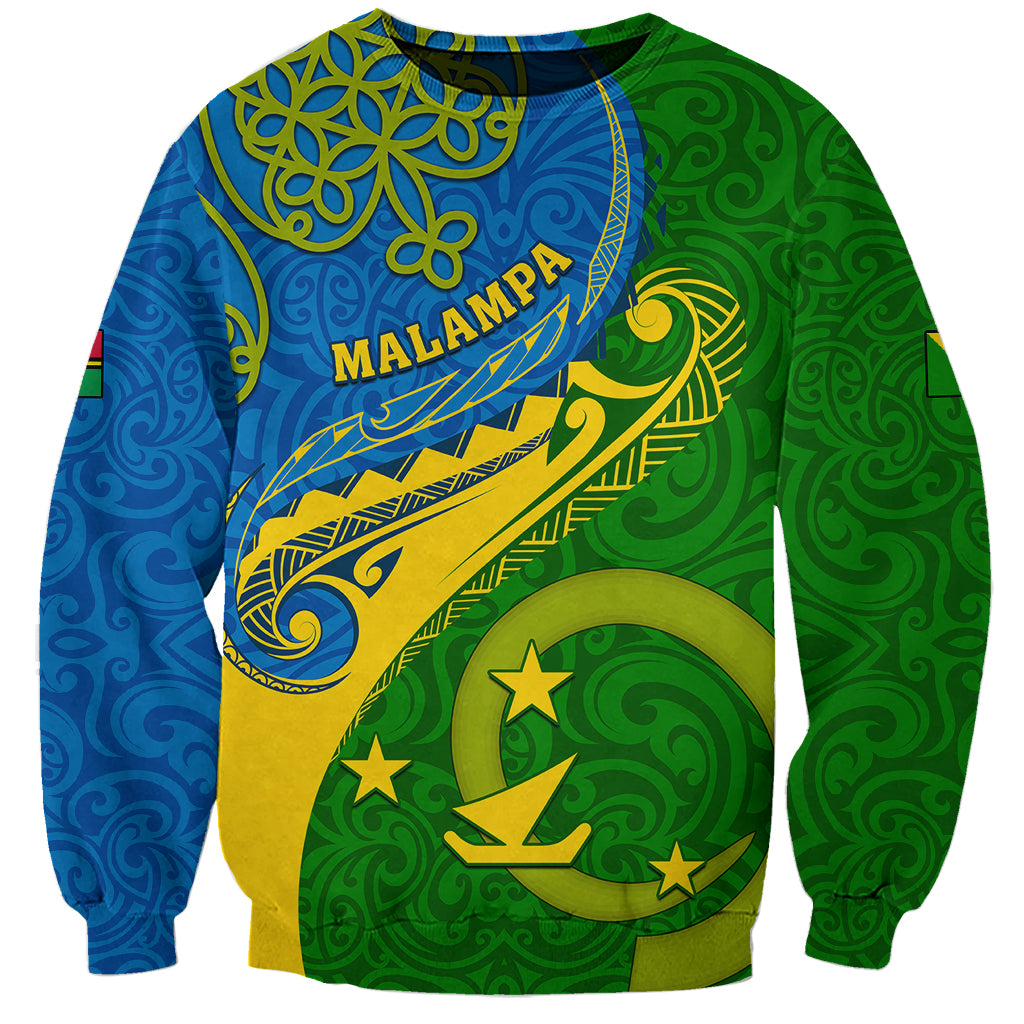 Personalized Malampa Day Sweatshirt Sand Drawing Vanuatuan Pattern LT05 Unisex Green - Polynesian Pride