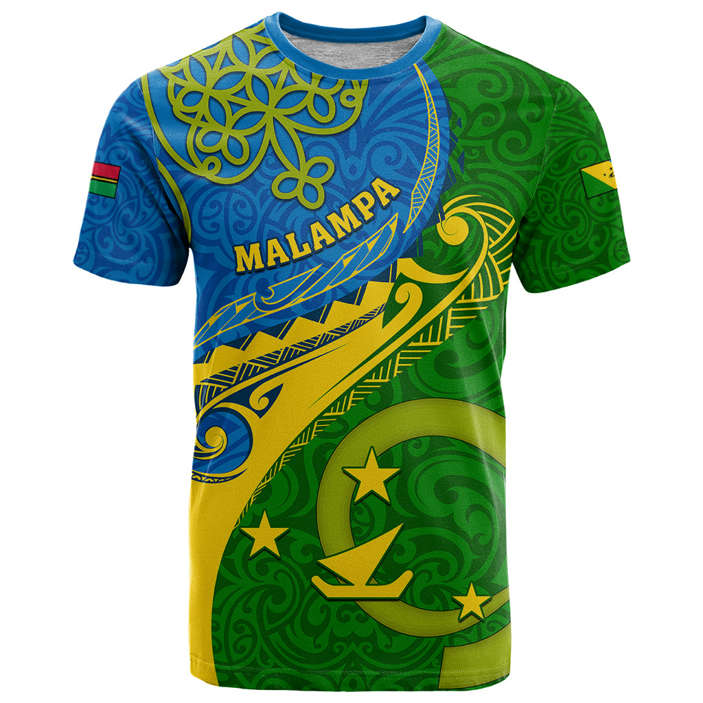 Personalized Malampa Day T Shirt Sand Drawing Vanuatuan Pattern LT05 Green - Polynesian Pride
