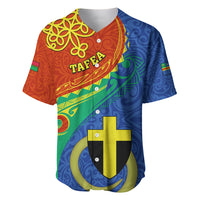 Tafea Day Baseball Jersey Sand Drawing Vanuatuan Pattern LT05 Blue - Polynesian Pride