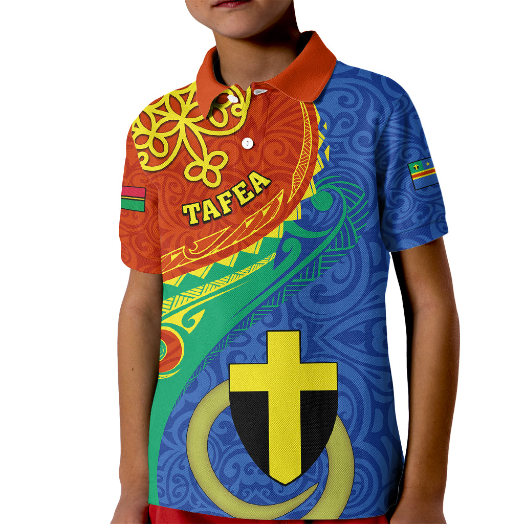 Tafea Day Kid Polo Shirt Sand Drawing Vanuatuan Pattern LT05 Kid Blue - Polynesian Pride