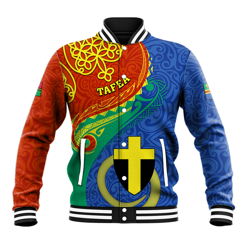 Personalized Tafea Day Baseball Jacket Sand Drawing Vanuatuan Pattern LT05 Unisex Blue - Polynesian Pride