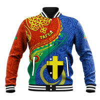 Personalized Tafea Day Baseball Jacket Sand Drawing Vanuatuan Pattern LT05 Unisex Blue - Polynesian Pride