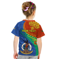 Personalized Tafea Day Kid T Shirt Sand Drawing Vanuatuan Pattern LT05 - Polynesian Pride