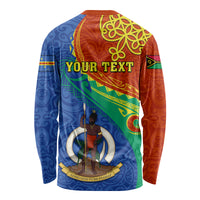 Personalized Tafea Day Long Sleeve Shirt Sand Drawing Vanuatuan Pattern LT05 - Polynesian Pride
