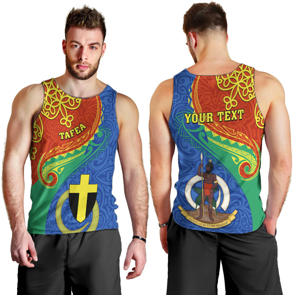 Personalized Tafea Day Men Tank Top Sand Drawing Vanuatuan Pattern LT05 - Polynesian Pride
