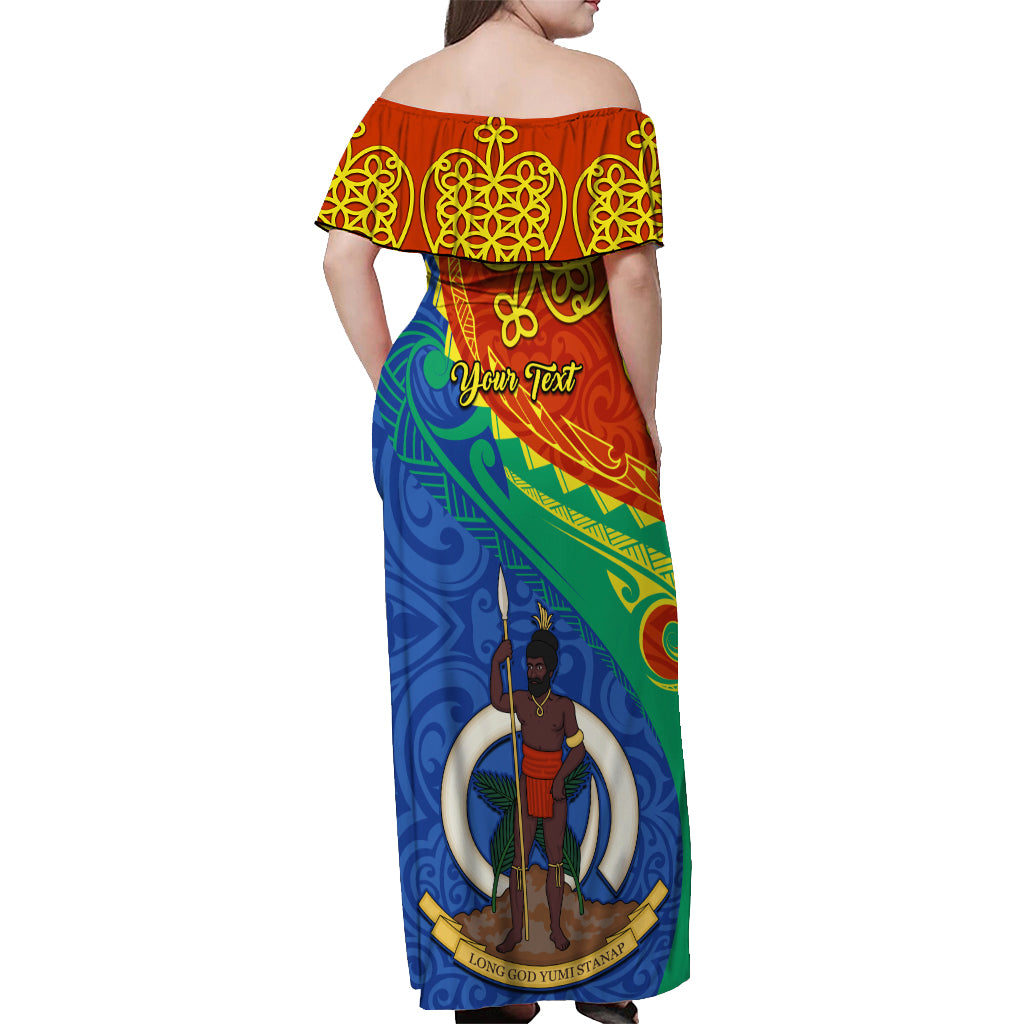 Personalized Tafea Day Off Shoulder Maxi Dress Sand Drawing Vanuatuan Pattern LT05 - Polynesian Pride
