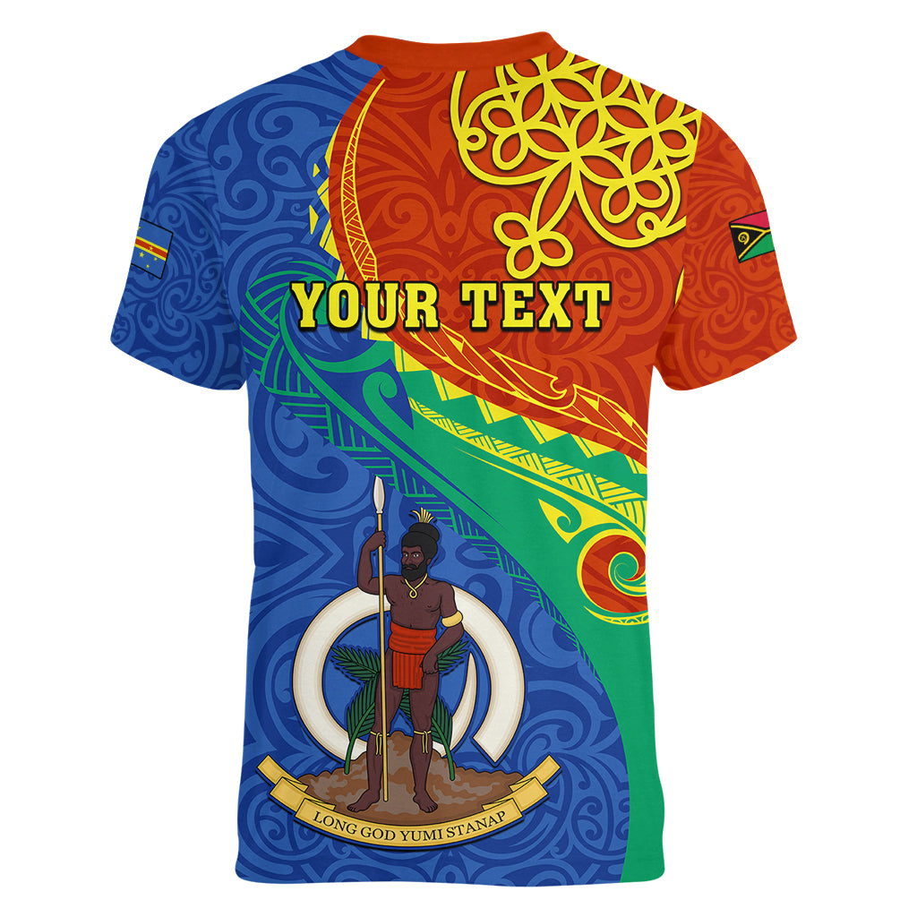 personalized-tafea-day-women-v-neck-t-shirt-sand-drawing-vanuatuan-pattern