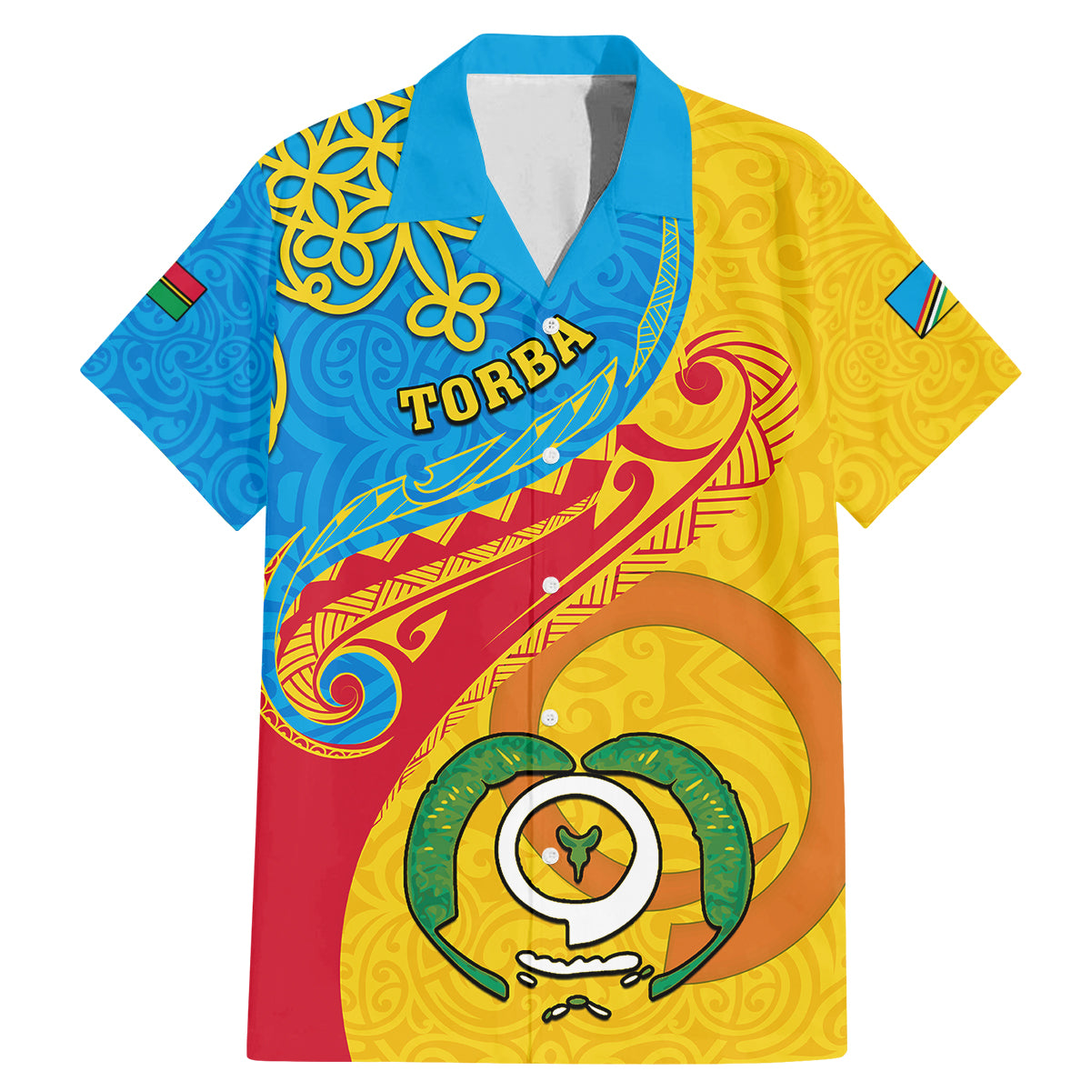Torba Day Family Matching Mermaid Dress and Hawaiian Shirt Sand Drawing Vanuatuan Pattern LT05 Dad's Shirt - Short Sleeve Yellow - Polynesian Pride