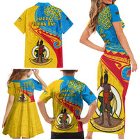 Torba Day Family Matching Short Sleeve Bodycon Dress and Hawaiian Shirt Sand Drawing Vanuatuan Pattern LT05 - Polynesian Pride