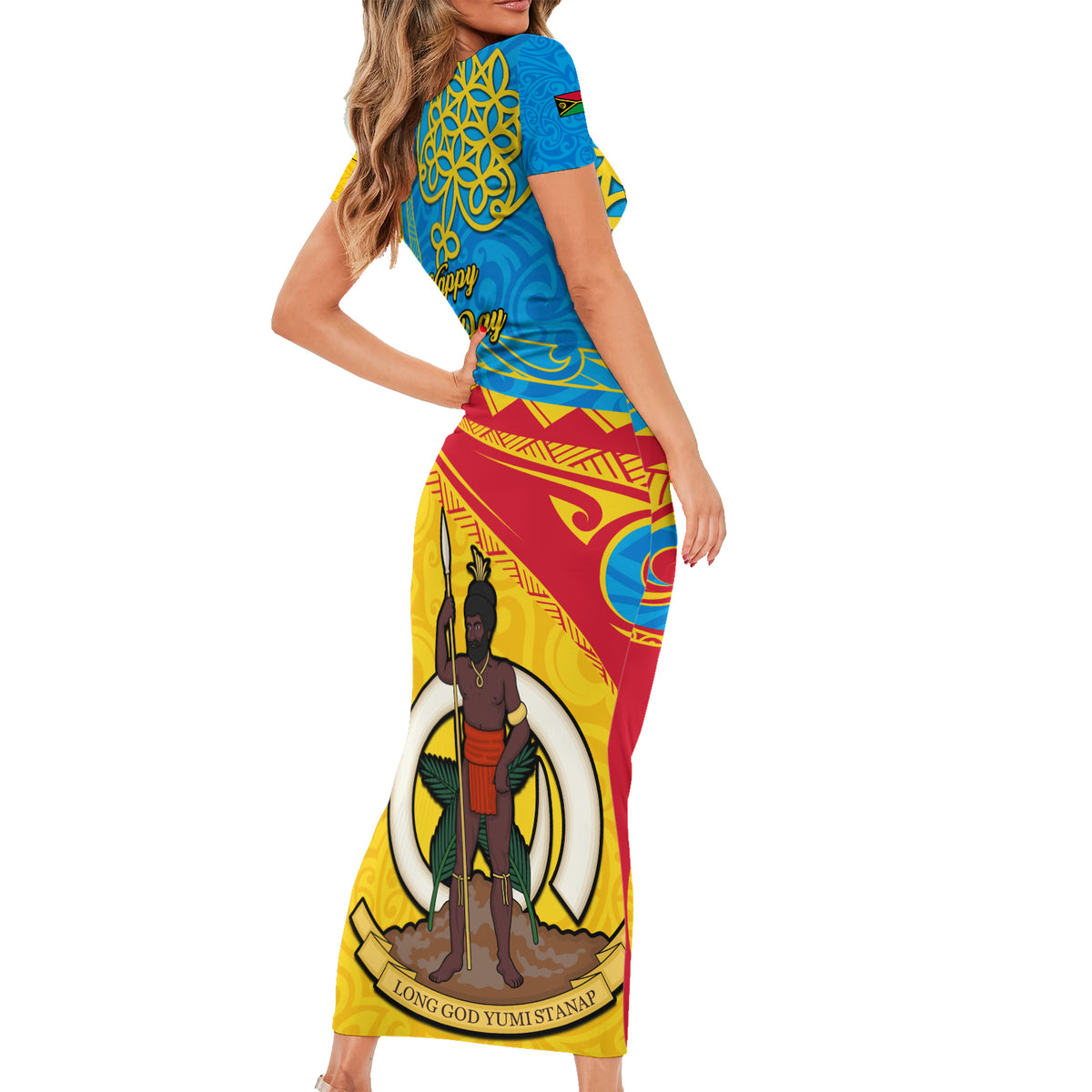 Torba Day Family Matching Short Sleeve Bodycon Dress and Hawaiian Shirt Sand Drawing Vanuatuan Pattern LT05 - Polynesian Pride