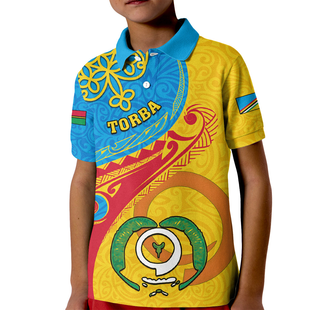 Torba Day Kid Polo Shirt Sand Drawing Vanuatuan Pattern LT05 Kid Yellow - Polynesian Pride