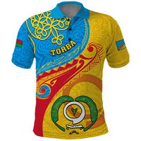 Torba Day Polo Shirt Sand Drawing Vanuatuan Pattern LT05 Yellow - Polynesian Pride
